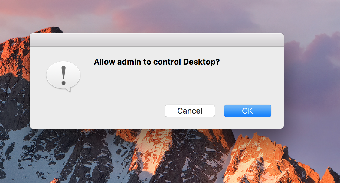 Get end user's consent before initiating a Mac remote session